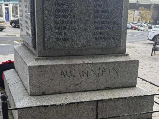 Tandragee War Memorial targeted by vandals